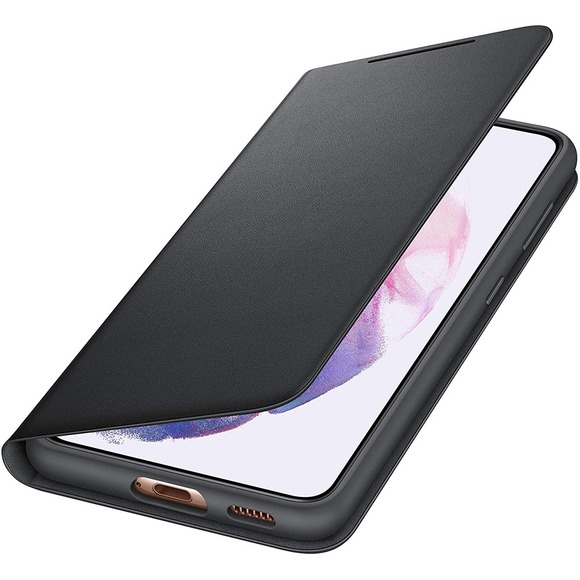 Samsung - EF-NG991PBEGUS LED Wallet Cover for Galaxy S21 - Black - Picture 2 of 9